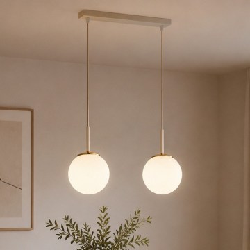Brilagi - Żyrandol na lince MILO 2xE27/60W/230V beżowy/złoty