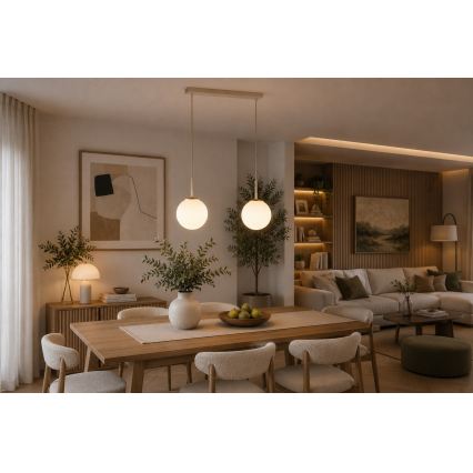 Brilagi - Żyrandol na lince MILO 2xE27/60W/230V beżowy/złoty