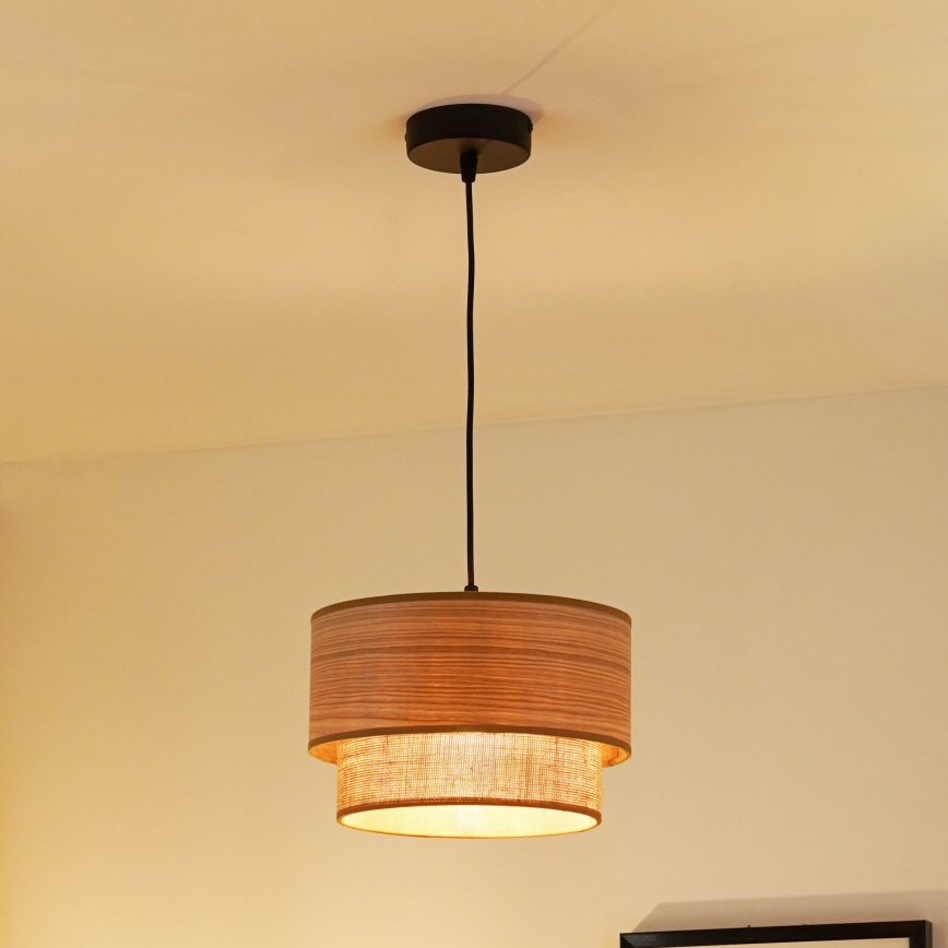 Brilagi - Żyrandol na lince MONTANA BOHO 1xE27/15W/230V śr. 25 cm brązowy/czarny