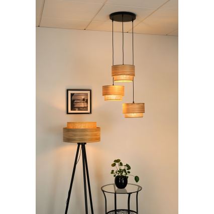 Brilagi - Żyrandol na lince MONTANA BOHO 3xE27/15W/230V brązowy/czarny