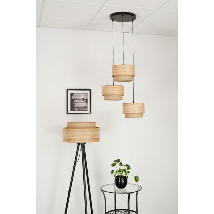Brilagi - Żyrandol na lince MONTANA BOHO 3xE27/15W/230V brązowy/czarny