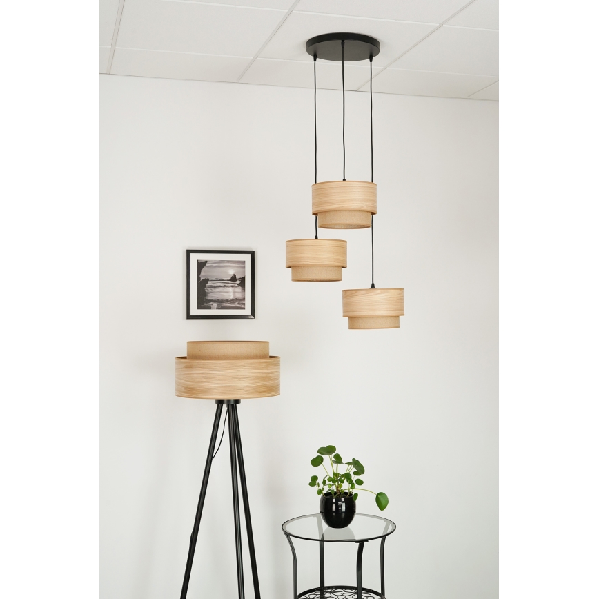 Brilagi - Żyrandol na lince MONTANA BOHO 3xE27/15W/230V brązowy/czarny