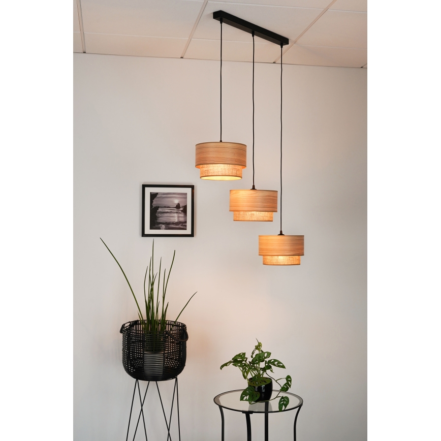 Brilagi - Żyrandol na lince MONTANA BOHO 3xE27/15W/230V brązowy/czarny