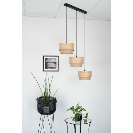 Brilagi - Żyrandol na lince MONTANA BOHO 3xE27/15W/230V brązowy/czarny