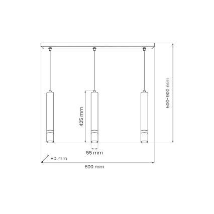 Brilagi - Żyrandol na lince POKER 3xGU10/25W/230V beżowy/złoty