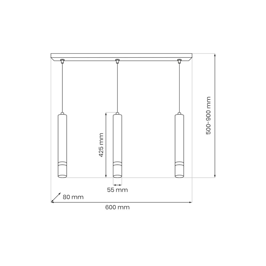 Brilagi - Żyrandol na lince POKER 3xGU10/25W/230V beżowy/złoty