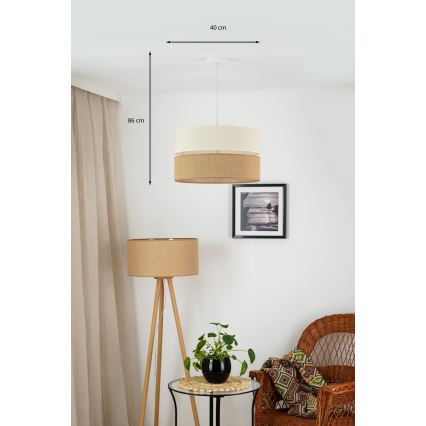 Brilagi - Żyrandol na lince ROYAL YUTE 1xE27/15W/230V śr. 40 cm beżowy/kremowy