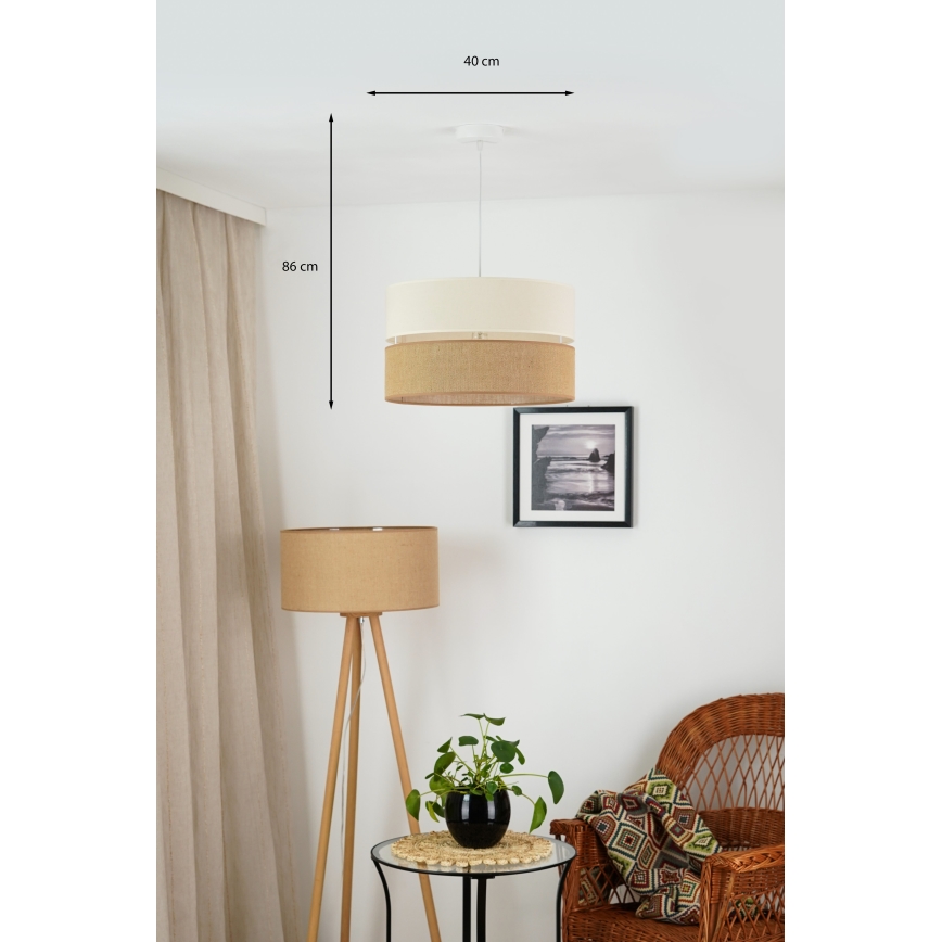 Brilagi - Żyrandol na lince ROYAL YUTE 1xE27/15W/230V śr. 40 cm beżowy/kremowy