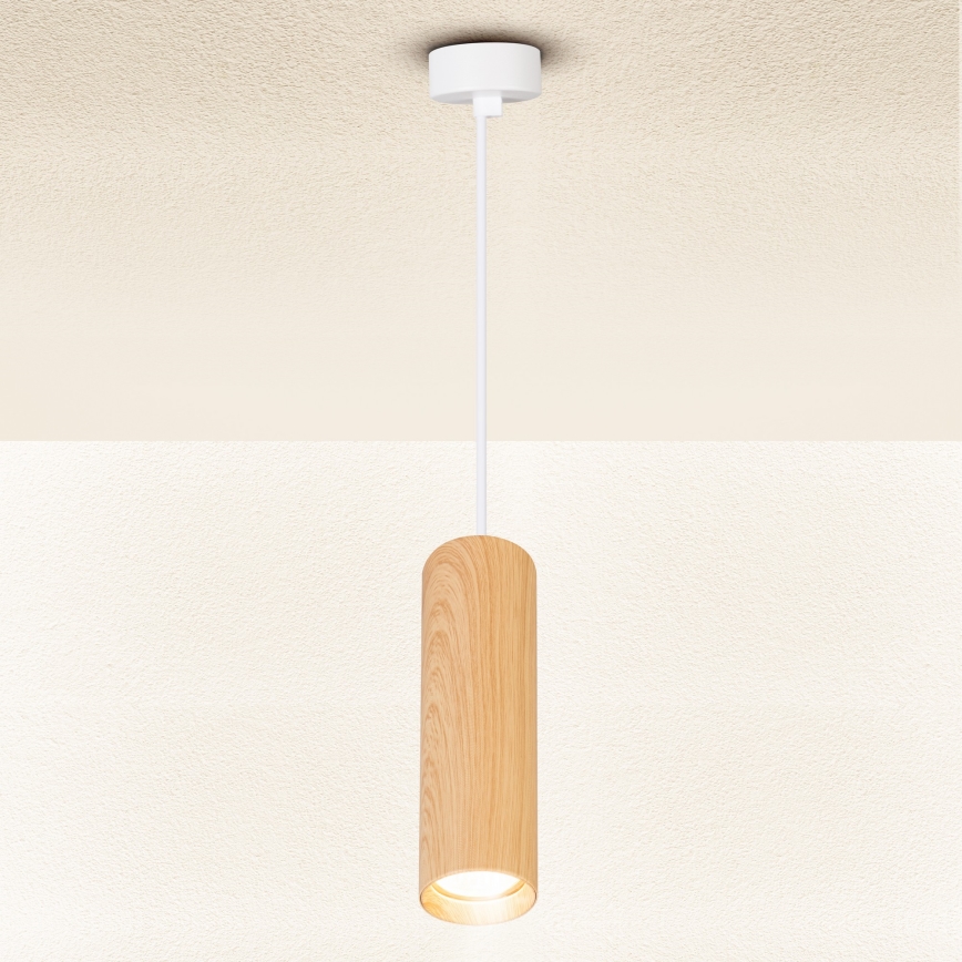 Brilagi - Żyrandol na lince SELE 1xGU10/30W/230V biały/dekor dębu