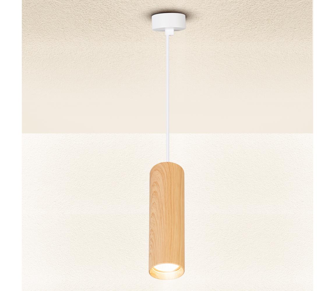 Brilagi - Żyrandol na lince SELE 1xGU10/30W/230V biały/dekor dębu