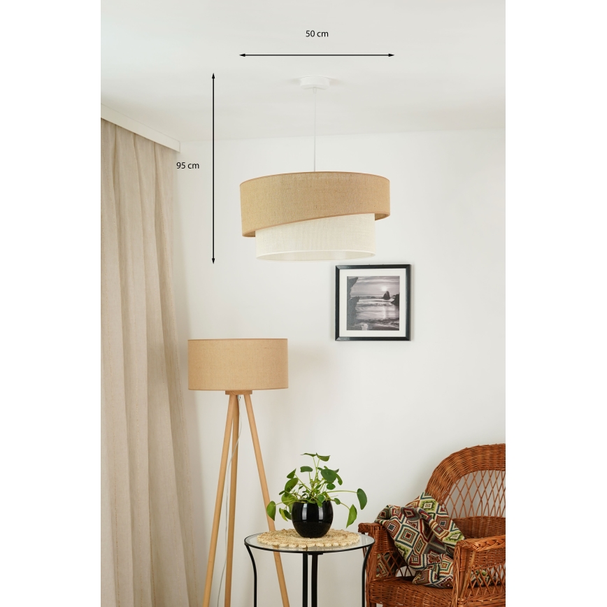 Brilagi - Żyrandol na lince SHINE 1xE27/15W/230V śr. 50 cm beżowy/kremowy