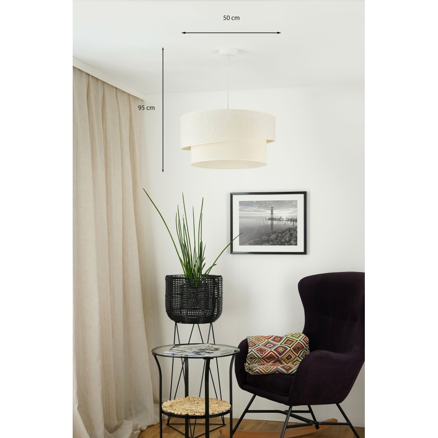 Brilagi - Żyrandol na lince SHINE 1xE27/15W/230V śr. 50 cm kremowy