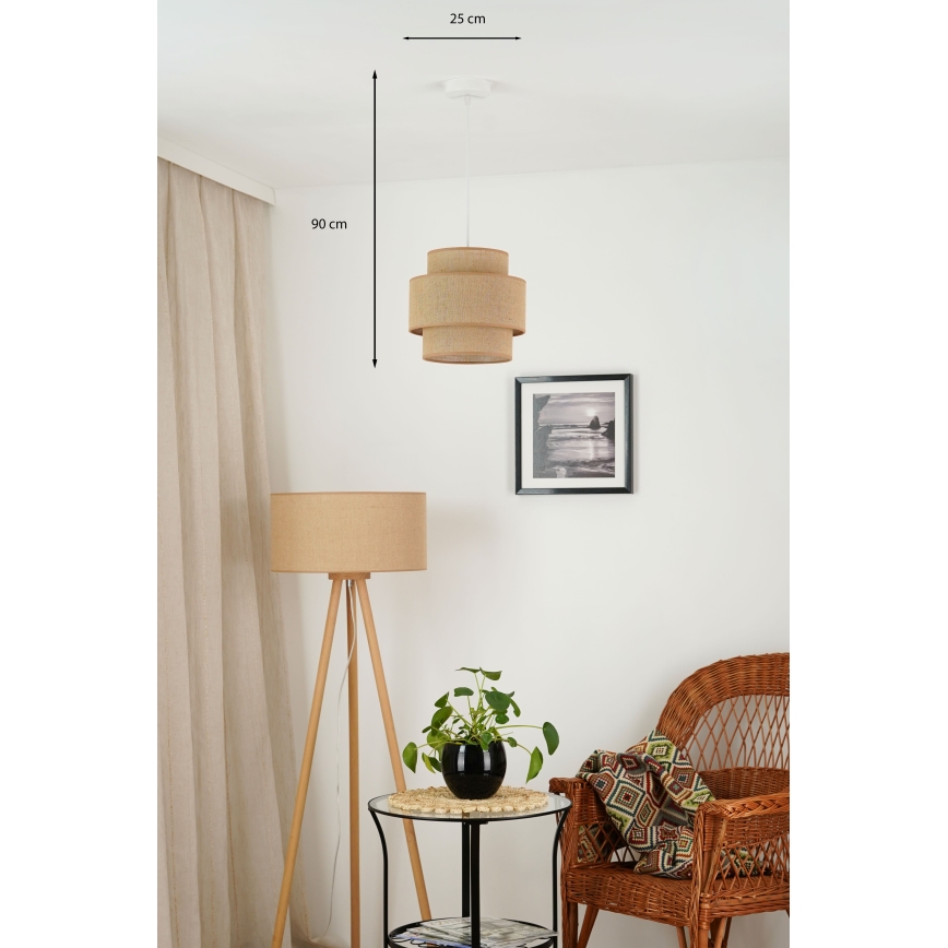 Brilagi - Żyrandol na lince SPACE YUTE 1xE27/15W/230V śr. 25 cm beżowy/biały