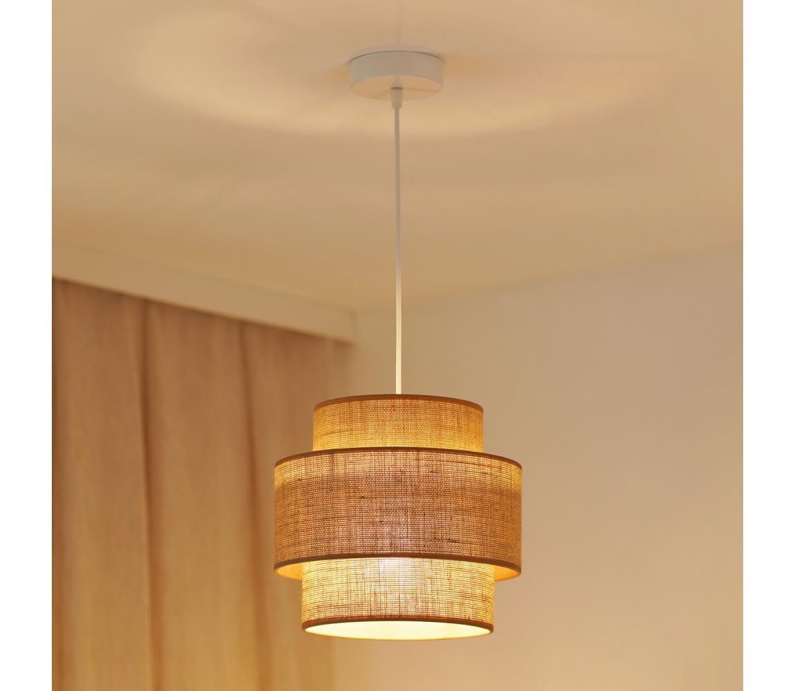 Brilagi - Żyrandol na lince SPACE YUTE 1xE27/15W/230V śr. 25 cm beżowy/biały