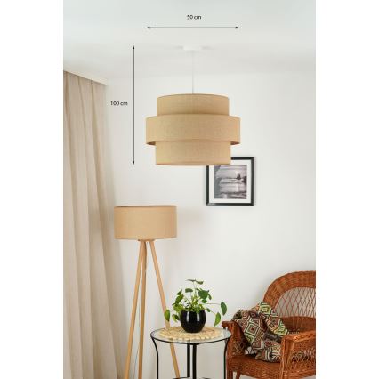 Brilagi - Żyrandol na lince SPACE YUTE 1xE27/15W/230V śr. 50 cm beżowy/biały