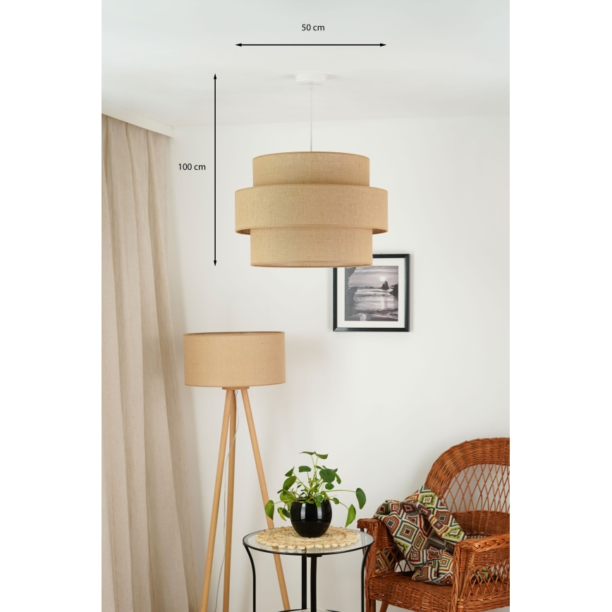 Brilagi - Żyrandol na lince SPACE YUTE 1xE27/15W/230V śr. 50 cm beżowy/biały
