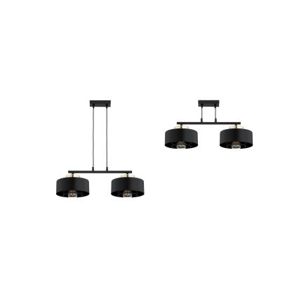 Brilagi - Żyrandol na lince SPRING 2xE27/60W/230V czarny/złoty