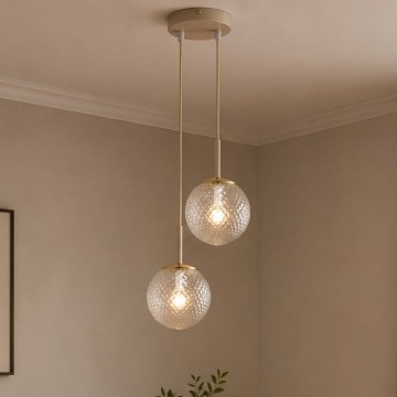 Brilagi - Żyrandol na lince STELLA 2xE27/60W/230V beżowy/złoty