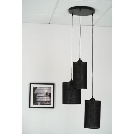 Brilagi - Żyrandol na lince TUBES 3xE27/15W/230V czarny