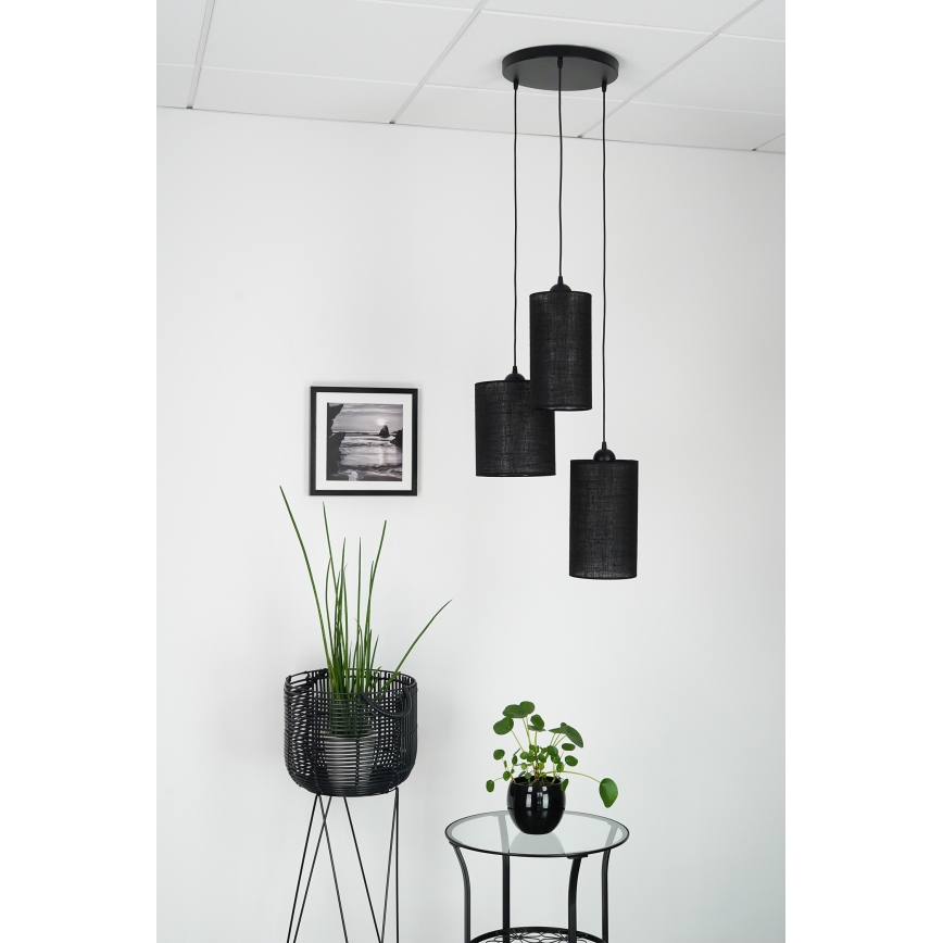 Brilagi - Żyrandol na lince TUBES 3xE27/15W/230V czarny