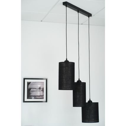 Brilagi - Żyrandol na lince TUBES 3xE27/15W/230V czarny