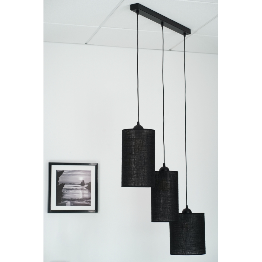 Brilagi - Żyrandol na lince TUBES 3xE27/15W/230V czarny