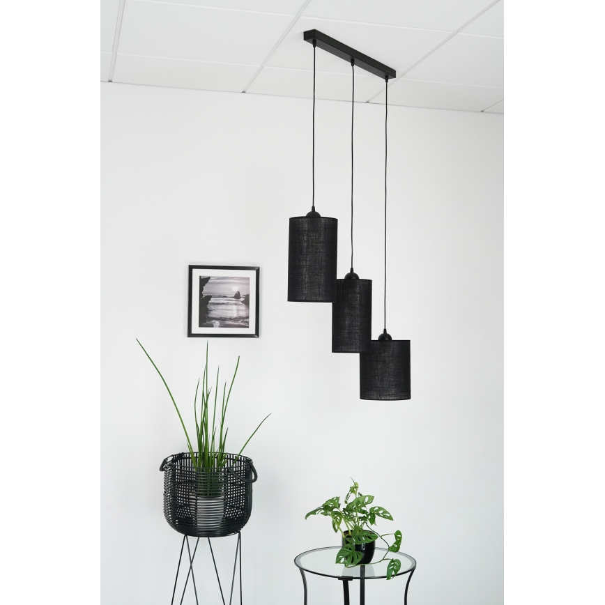 Brilagi - Żyrandol na lince TUBES 3xE27/15W/230V czarny