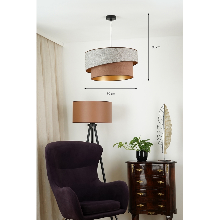 Brilagi - Żyrandol na lince VEGAS SHINE 1xE27/15W/230V śr. 50 cm szary/brązowy