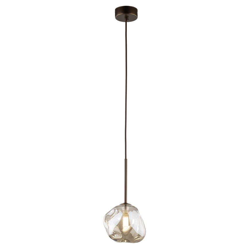 Brilagi - Żyrandol na lince VULCANO 1xG9/8W/230V śr. 15 cm brązowy/dymny beżowy