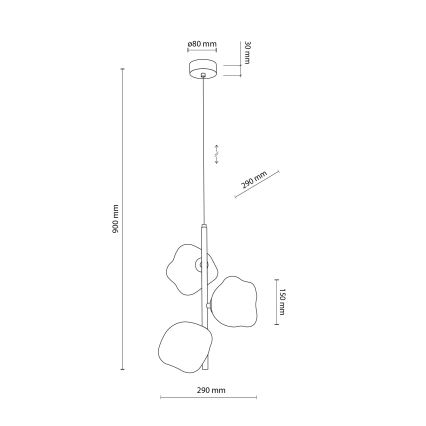 Brilagi - Żyrandol na lince VULCANO 3xG9/8W/230V beżowy/dymny beżowy