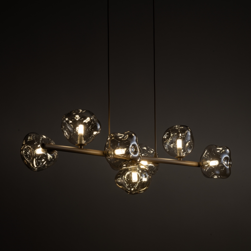 Brilagi - Żyrandol na lince VULCANO 7xG9/8W/230V beżowy/dymny beżowy