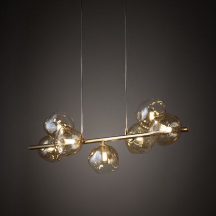 Brilagi - Żyrandol na lince VULCANO 7xG9/8W/230V złoty/przydymiony beżowy