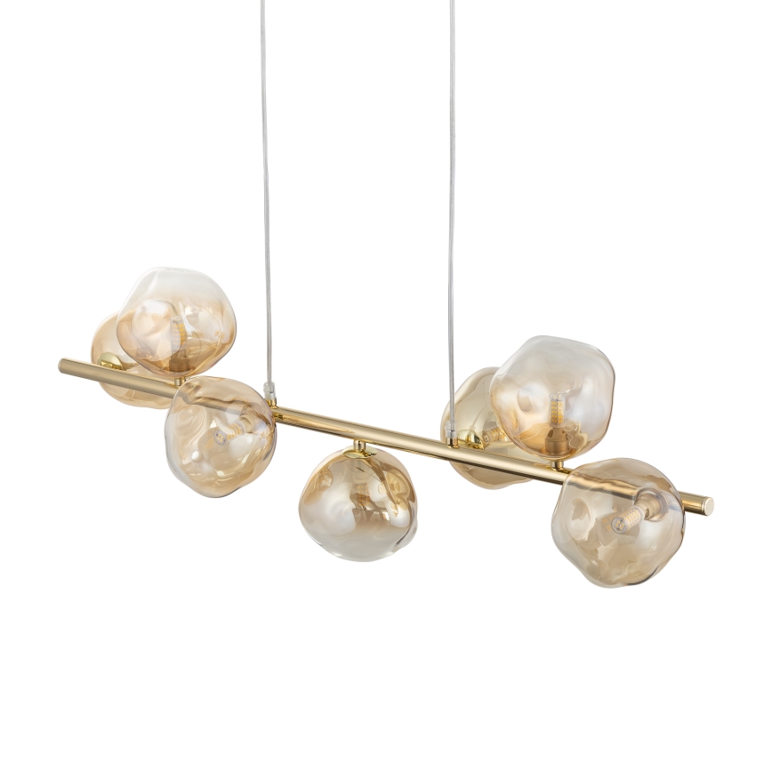 Brilagi - Żyrandol na lince VULCANO 7xG9/8W/230V złoty/przydymiony beżowy