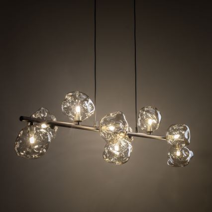 Brilagi - Żyrandol na lince VULCANO 9xG9/8W/230V brązowy/dymiony beż