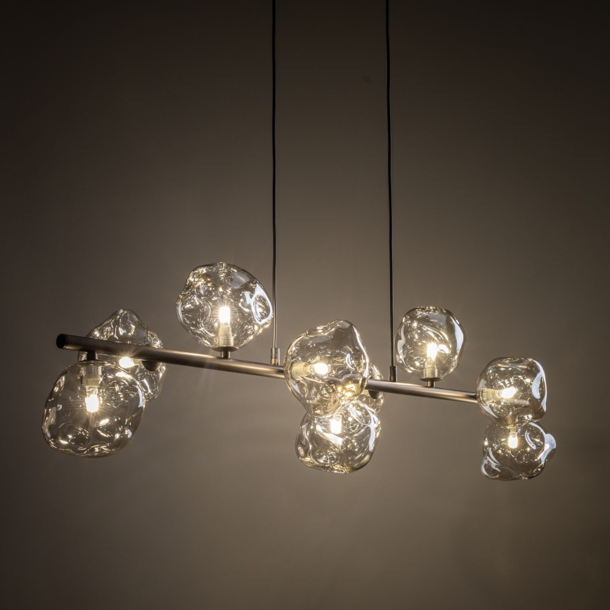 Brilagi - Żyrandol na lince VULCANO 9xG9/8W/230V brązowy/dymiony beż