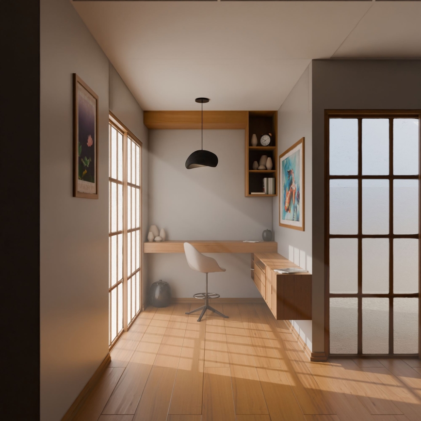 Brilagi - Żyrandol na lince WABI SABI 1xE27/40W/230V Ø 35 cm czarny