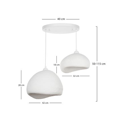 Brilagi - Żyrandol na lince WABI SABI 2xE27/40W/230V śr. 70 cm biały