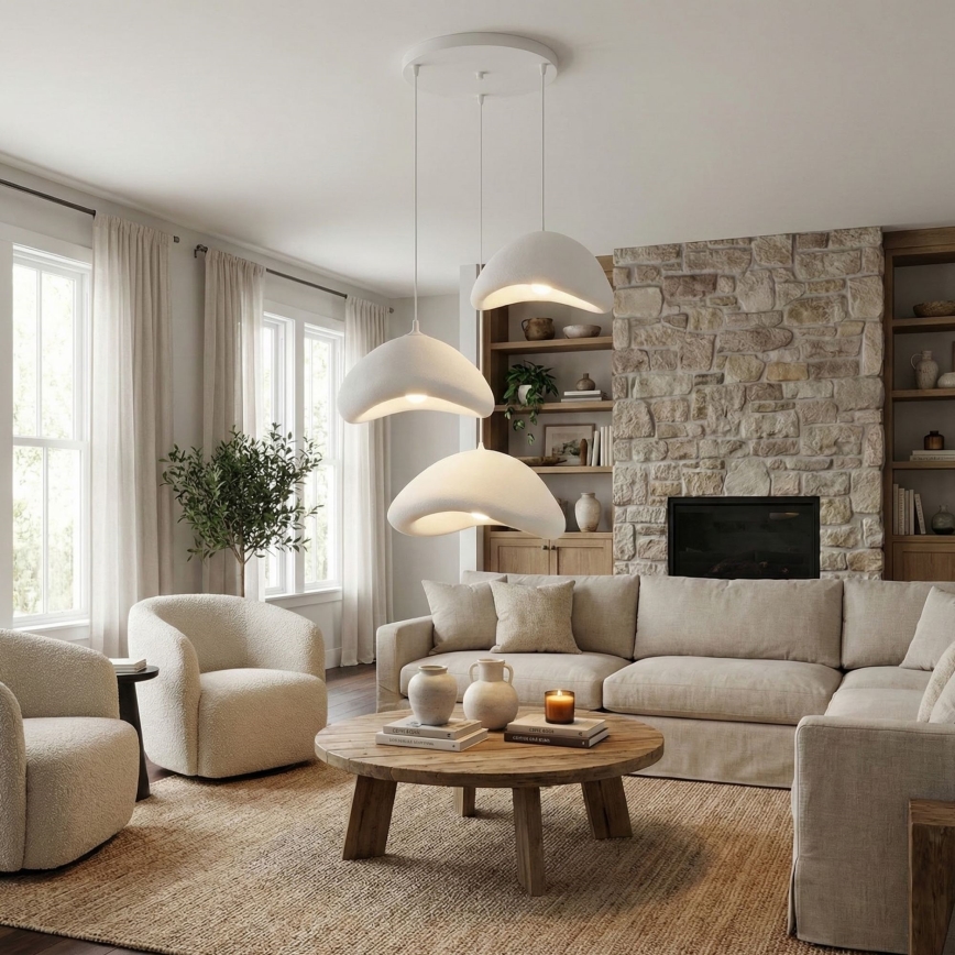 Brilagi - Żyrandol na lince WABI SABI 3xE27/40W/230V śr. 82 cm biały