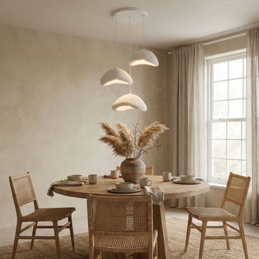 Brilagi - Żyrandol na lince WABI SABI 3xE27/40W/230V śr. 82 cm biały