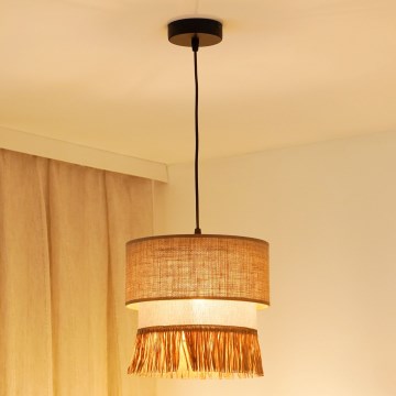 Brilagi - Żyrandol na lince WINNETOU BOHO 1xE27/15W/230V śr. 25 cm brązowy/kremowy