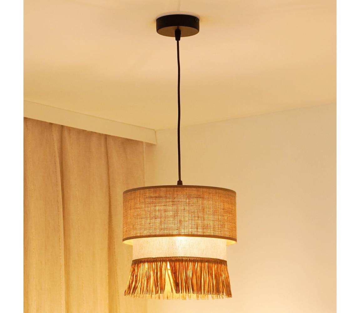 Brilagi - Żyrandol na lince WINNETOU BOHO 1xE27/15W/230V śr. 25 cm brązowy/kremowy