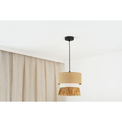 Brilagi - Żyrandol na lince WINNETOU BOHO 1xE27/15W/230V śr. 25 cm brązowy/kremowy