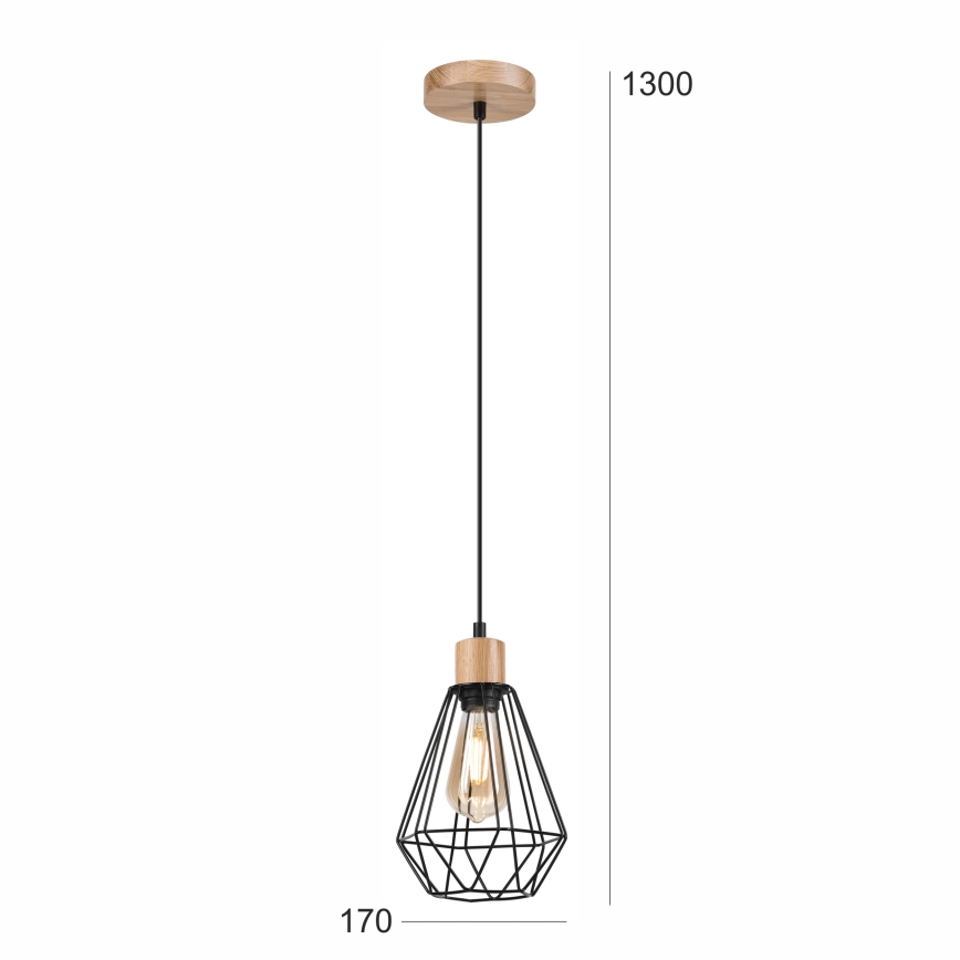 Brilagi - Żyrandol na lince WOODY BASKET 1xE27/60W/230V dąb