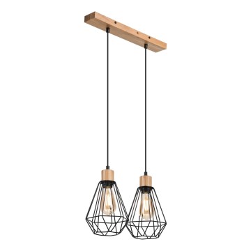 Brilagi - Żyrandol na lince WOODY BASKET 2xE27/60W/230V dąb