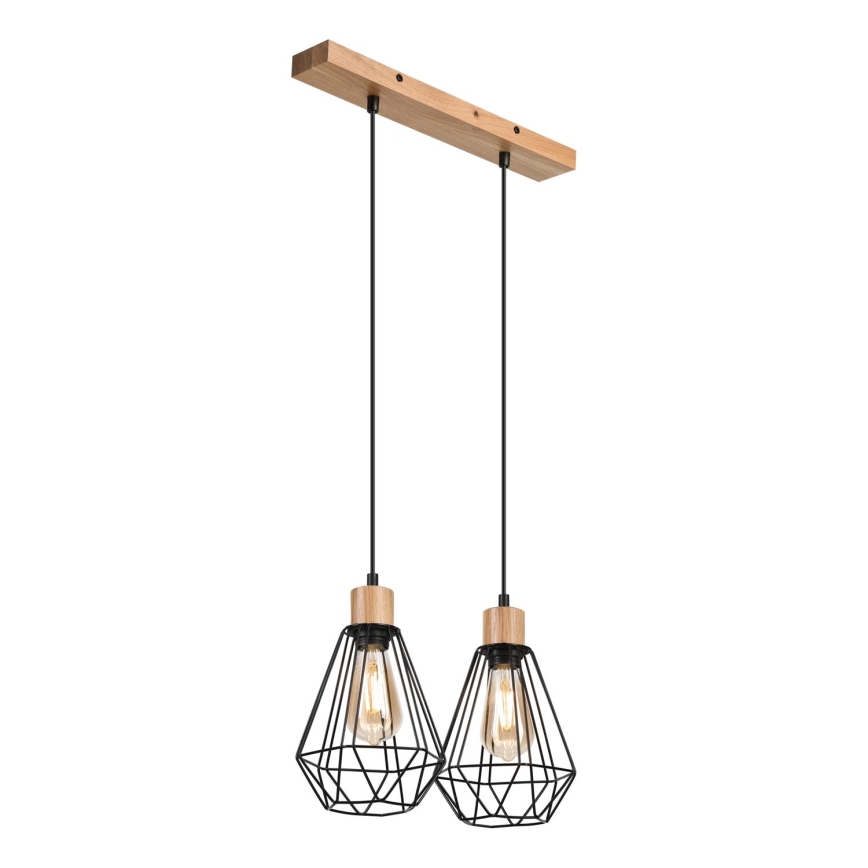 Brilagi - Żyrandol na lince WOODY BASKET 2xE27/60W/230V dąb