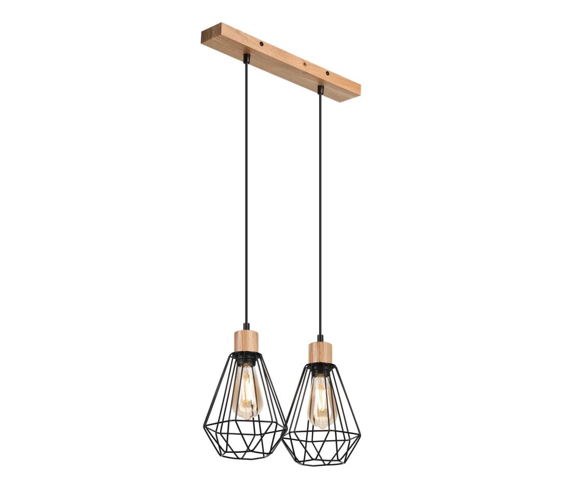 Brilagi - Żyrandol na lince WOODY BASKET 2xE27/60W/230V dąb