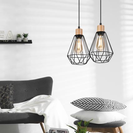 Brilagi - Żyrandol na lince WOODY BASKET 2xE27/60W/230V dąb