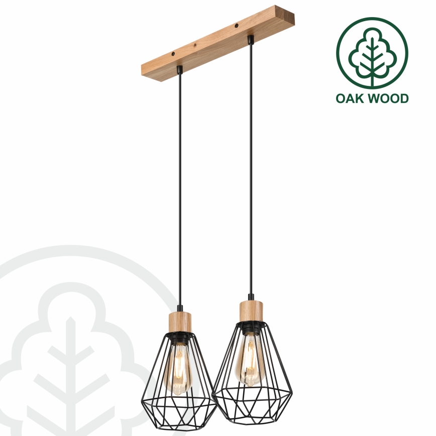 Brilagi - Żyrandol na lince WOODY BASKET 2xE27/60W/230V dąb
