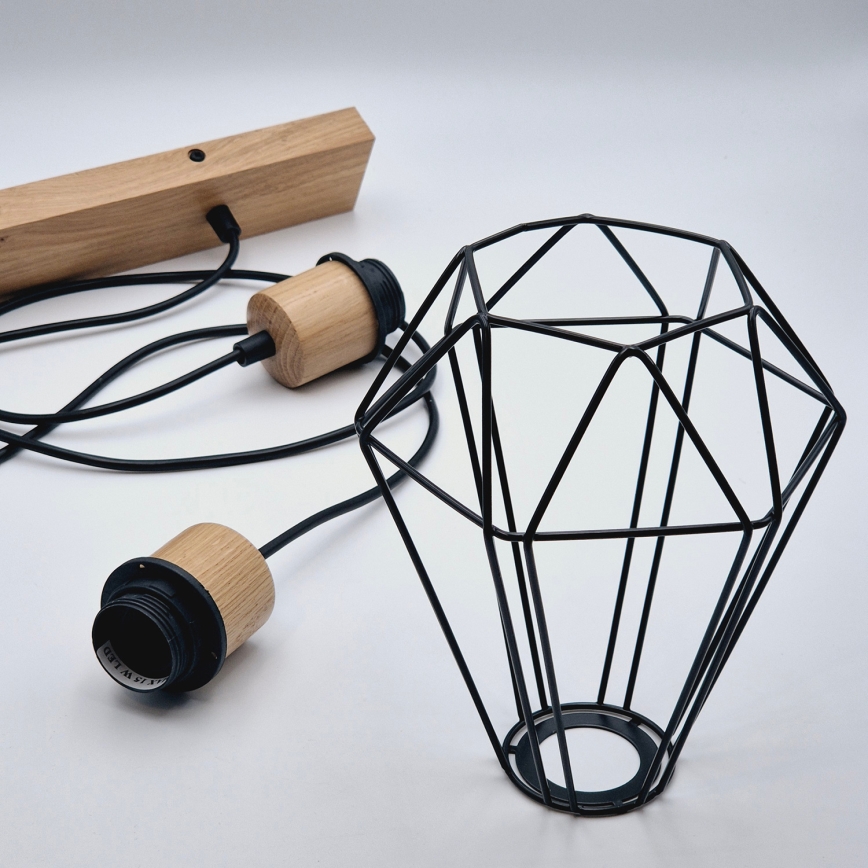 Brilagi - Żyrandol na lince WOODY BASKET 2xE27/60W/230V dąb