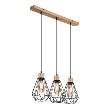 Brilagi - Żyrandol na lince WOODY BASKET 3xE27/60W/230V dąb